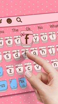 Pink Cute Tie  Keyboard Theme скриншот 1
