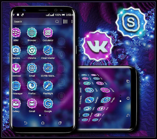 Neon Flower Art Launcher Theme screenshot 4