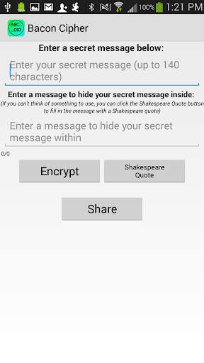Bacon Cipher screenshot 2