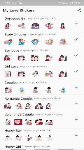 Romantic Love Story Sticker App screenshot 2