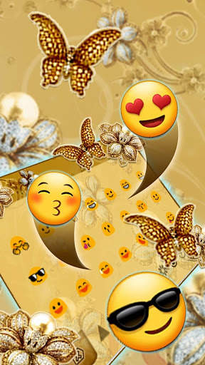 Diamond Flower Golden Keyboard screenshot 3