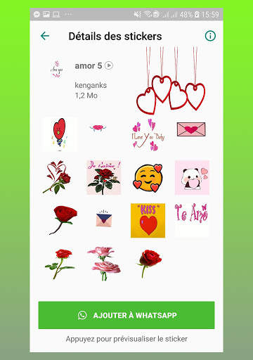 Figurinhas animados de Amor -para Whatsapp screenshot 3