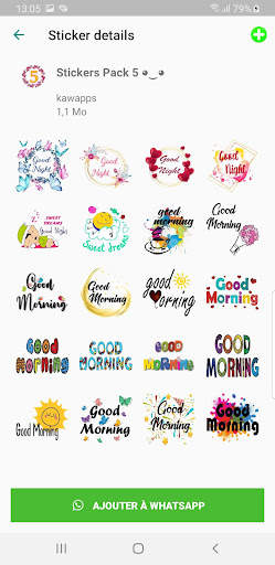 Good Morning and Good Night Stickers for WhatsApp‏ screenshot 1