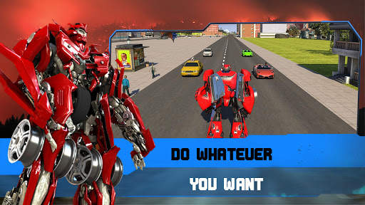 Flying Robot Car Simulator: Real Rope hero game screenshot 6
