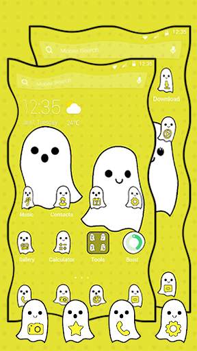 Anime Elfin Snap Cute Yellow Cartoon LauncherTheme screenshot 2