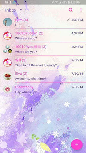 Romantic lover skin for Next SMS screenshot 2