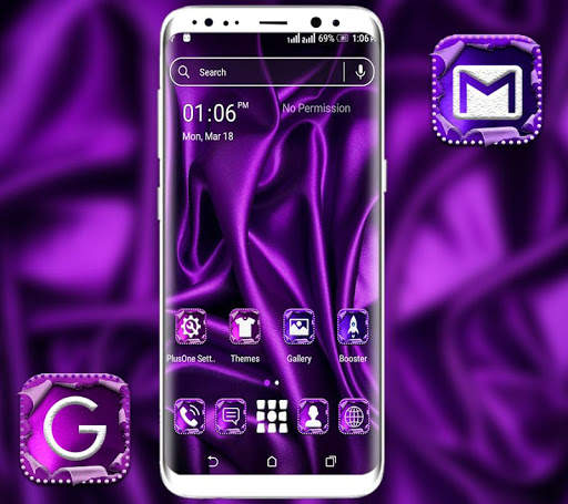 Purple Silk Launcher Theme screenshot 2