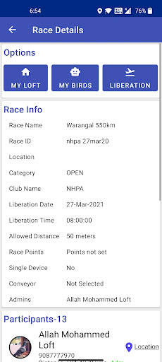 Pigeon Race Manager screenshot 4