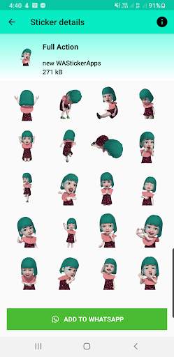 animated stickers for whatsapp - cute girl sticker screenshot 5