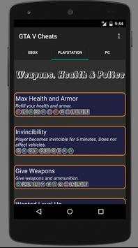 Cheat Codes for GTA 5 screenshot 2