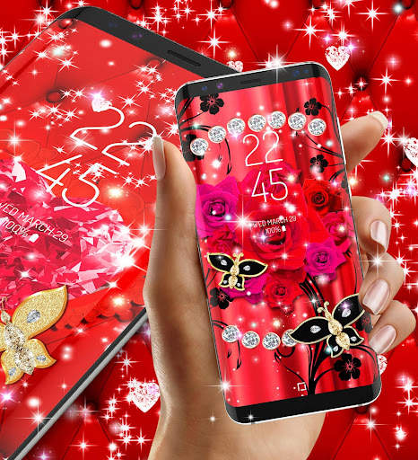 Red glitter live wallpaper screenshot 2