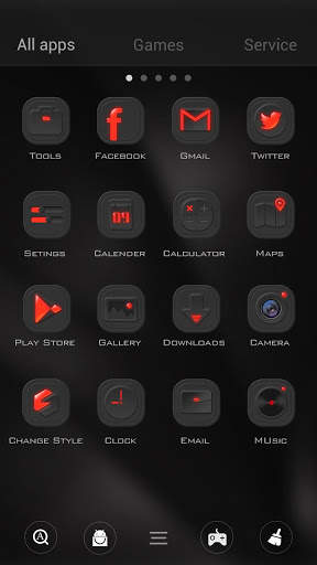 Red Light 3D Launcher Theme screenshot 4