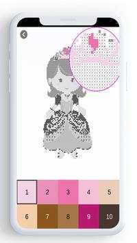 Princess Color By Number, princess coloring game screenshot 5