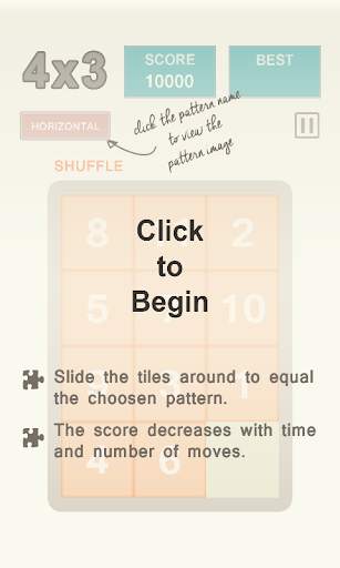 4x3 Sliding puzzle game screenshot 1