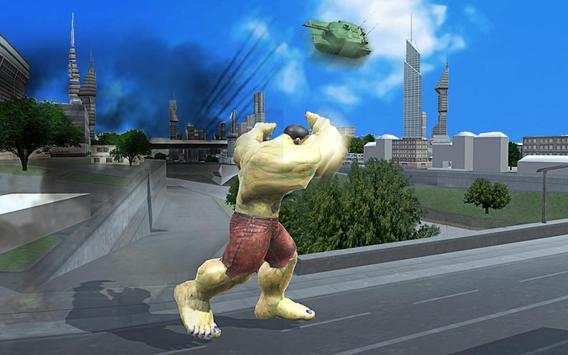 Angry Monster Hero vs Army Helicopter Tanks Battle screenshot 2
