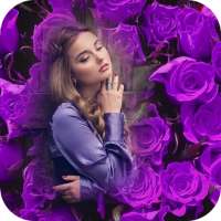 Purple Flowers Photo Frame on 9Apps