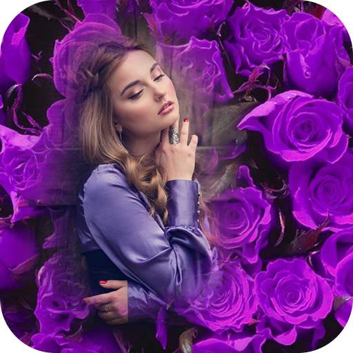 Purple Flowers Photo Frame 1.1