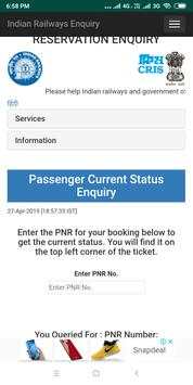 indian railways passenger reservation enquiry screenshot 1