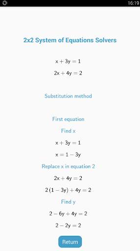 2x2 System of Equation Solvers скриншот 3
