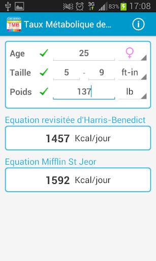 Taux métabolique de base (TMB) screenshot 2
