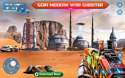 Sci-Fi Cover Fire 3D Shooting screenshot 4