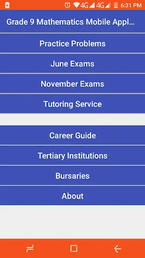 Grade 9 Mathematics Mobile Application screenshot 1