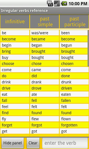 English Irregular Verbs скриншот 1