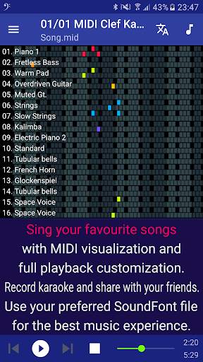 MIDI Clef Karaoke Player 1 تصوير الشاشة