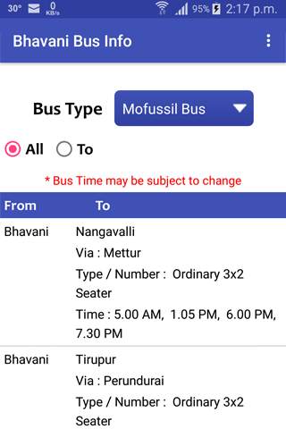 Bhavani Bus Info screenshot 7