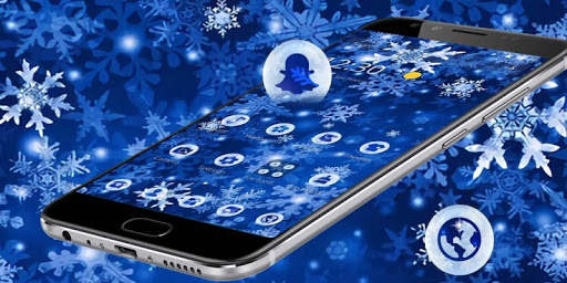 White Blue Glitter Snow Theme❄ screenshot 4
