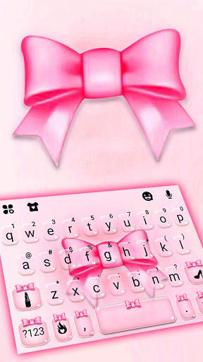 Pink Girly Bow Keyboard Theme screenshot 1