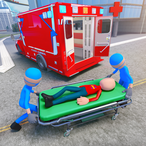 Stickman Ambulance Roof Jumping - Rooftop Stunts icon