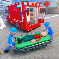 Stickman Ambulance Roof Jumping - Rooftop Stunts icon