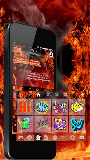 Neon Fire Keyboard 🔥Emoji Keyboard Theme screenshot 3
