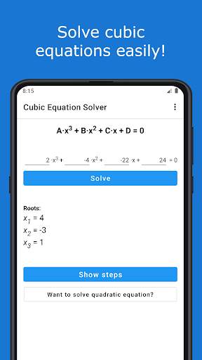 Cubic Equation Solver screenshot 1
