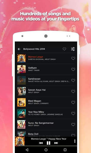 Hindi Romantic Songs 2014 App screenshot 2