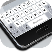 White Emoji Keyboard Theme - Pearl White &amp; Emoji icon