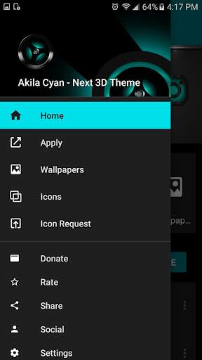 Akila cyan Next Launcher theme screenshot 6