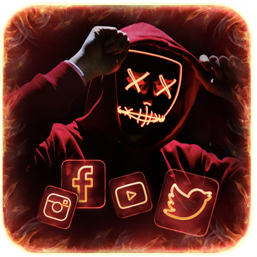 Neon, Fire, Maskथीम HD वॉलपेपर 3D आइकन आइकन