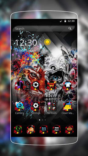 Graffiti Gothic Tiger Skull Theme screenshot 1