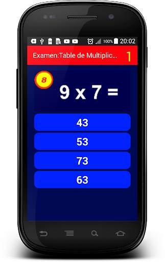 Examen pour apprendre la Table de Multiplication screenshot 4