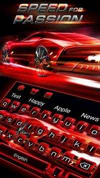 Cool Red Speed Car Keyboard Theme screenshot 1