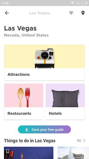 Las Vegas Travel Guide in English with map screenshot 1