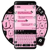 SMS Pink Bowknot Keyboard Theme 10001002