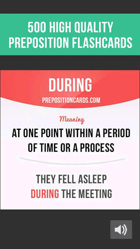 Prepositions Cards: Learn English Prepositions screenshot 1