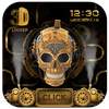 3D Golden Steampunk Skull Lock Screen 9.3.0.2041