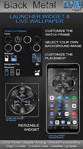 Black Metal HD Watch Face screenshot 3