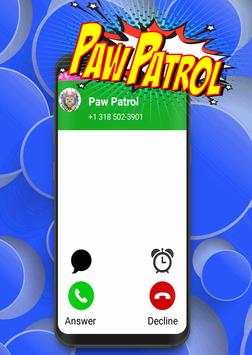Call From Paw Dog Patrol -Fake free call screenshot 1