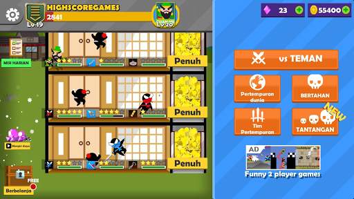 Jumping Ninja Battle 2 Pemain screenshot 6