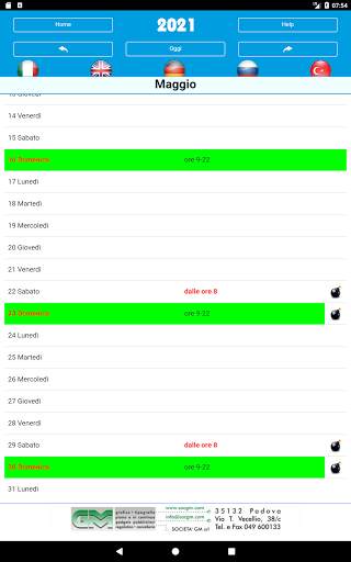 Calendario Divieti Camion 2021 скриншот 7
